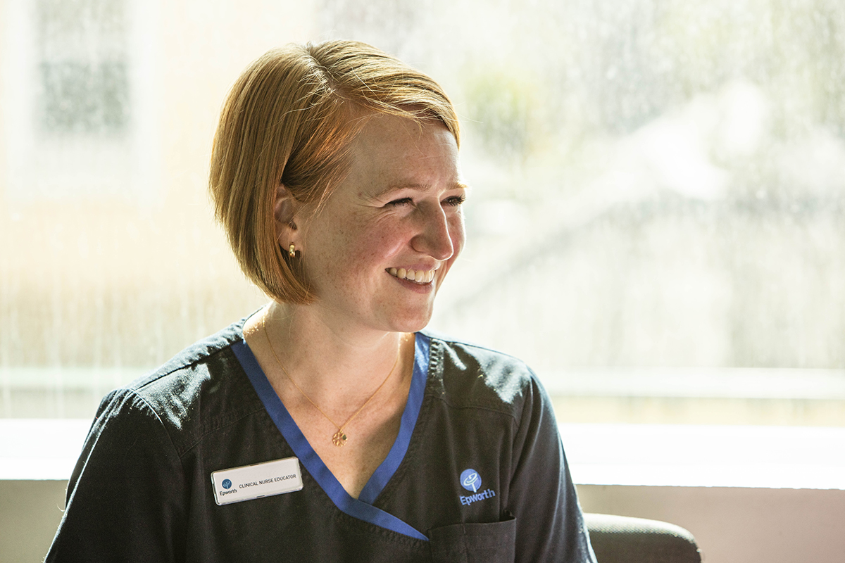 nurse smiling